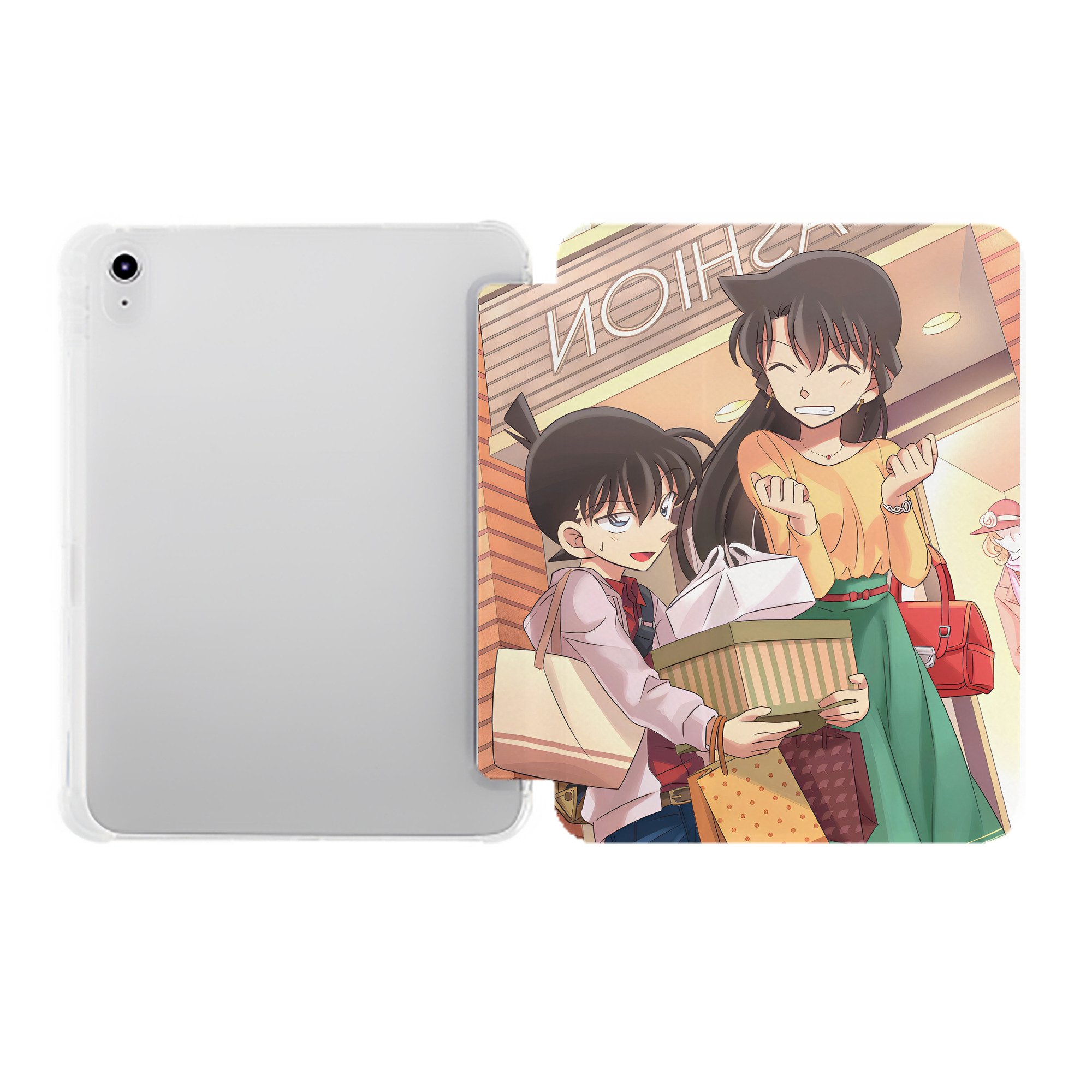 （画像用） 名探偵コナン Detective Conan IPad ケース ペン収納付き 三つ折りスタンド PUレザー×シリコン 対応機種9.5/10.5/10.9インチ